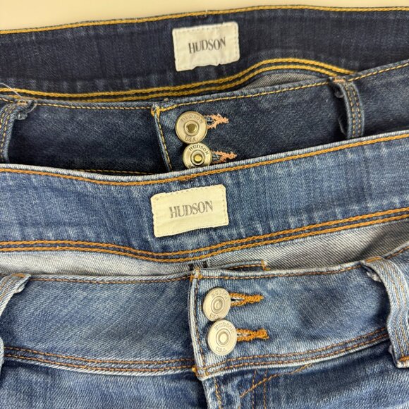 Hudson Jeans denim shorts lot of 2 womens 32 rolled hem 3" inseam - Picture 7 of 8